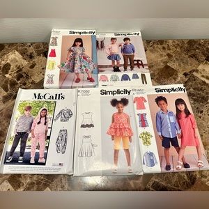 Lot of 5 new, uncut kids patterns